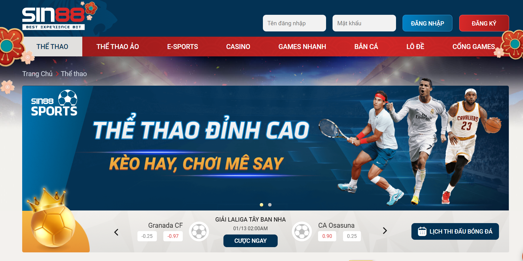 Nhà cái đẳng cấp mọi thời đại mang tên Sin88